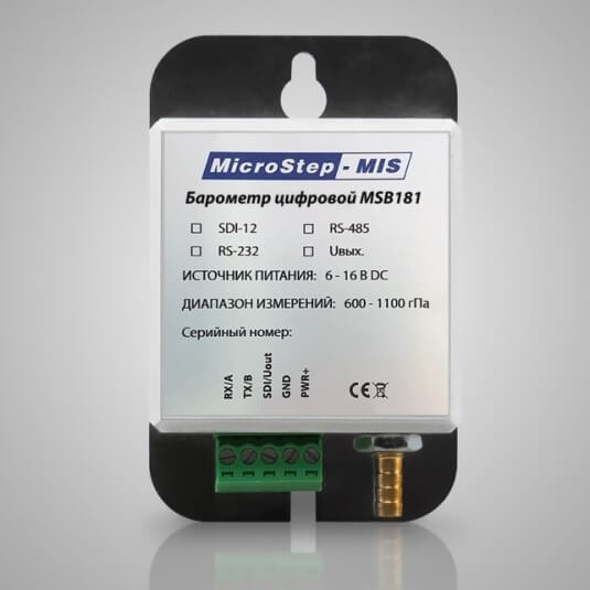Front view of MSB181 digital barometer